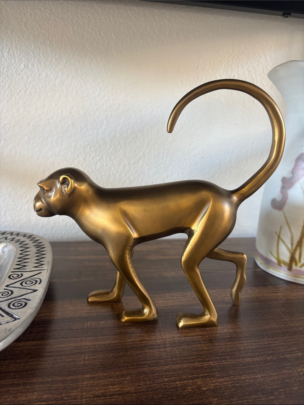Gold Monkey Sculpture Decorative Accent